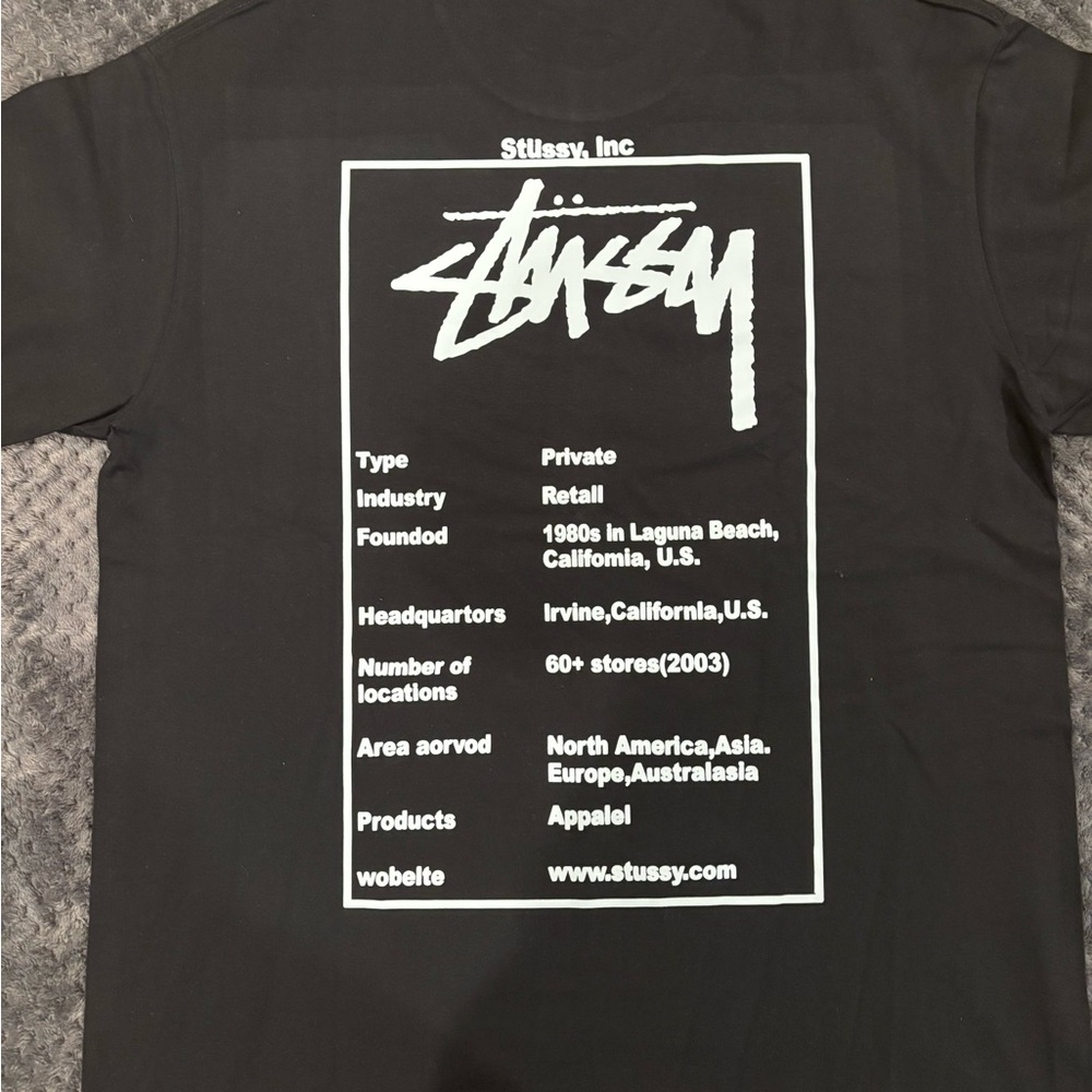 Stussy INC Black Short Sleeve Tee